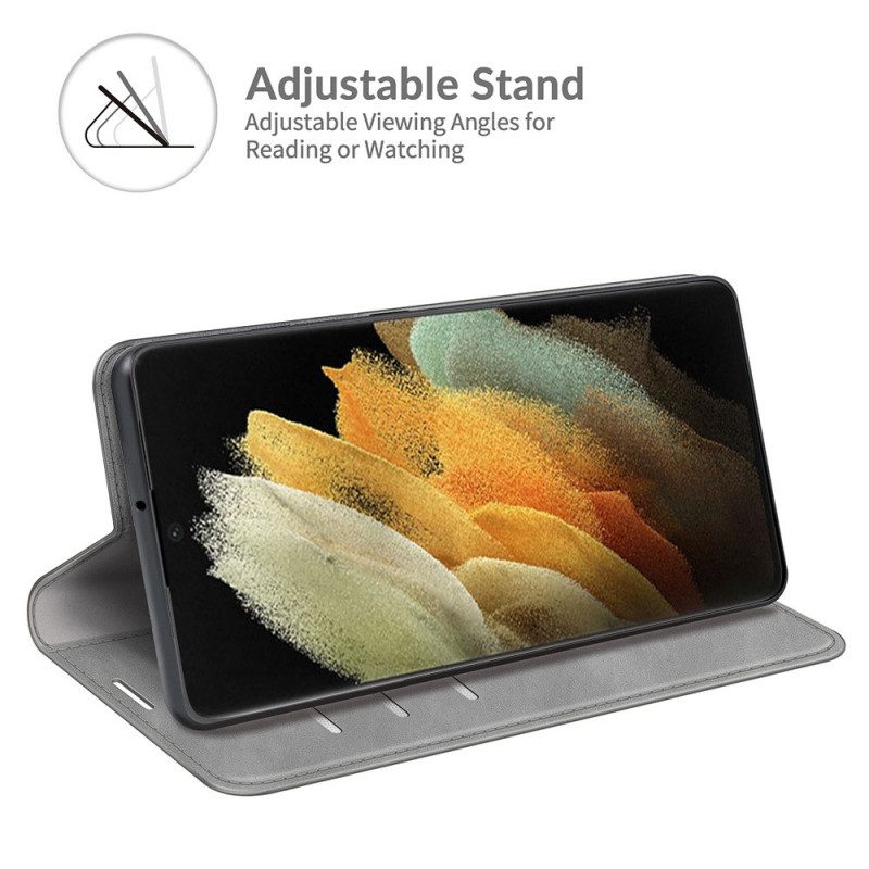 Folio-fodral För Samsung Galaxy S22 Ultra 5G Läderfodral Stil Läderdesign