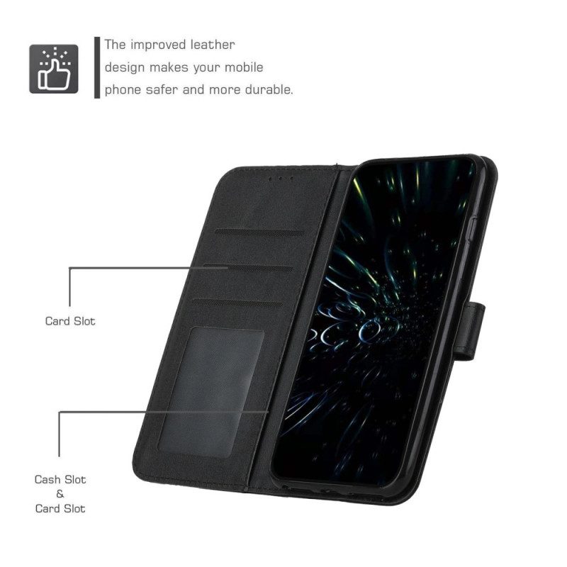 Folio-fodral För Samsung Galaxy S22 Ultra 5G Med Kedjar Geometrisk Läderstil
