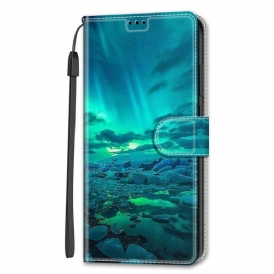 Folio-fodral För Samsung Galaxy S22 Ultra 5G Med Kedjar Remlandskap