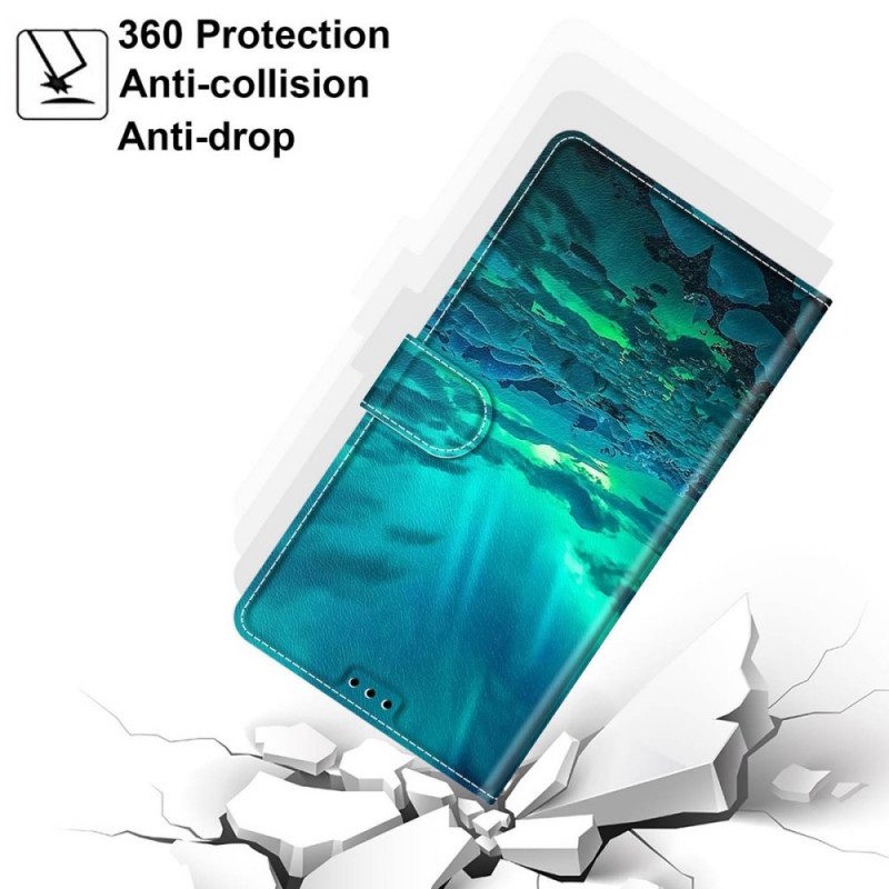 Folio-fodral För Samsung Galaxy S22 Ultra 5G Med Kedjar Remlandskap