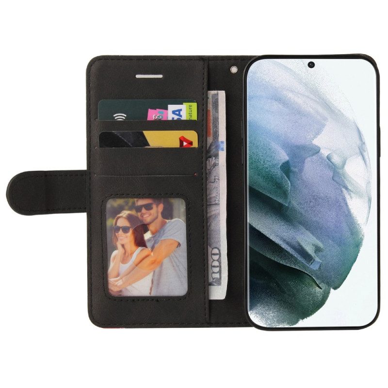 Folio-fodral För Samsung Galaxy S22 Ultra 5G Tvåfärgad