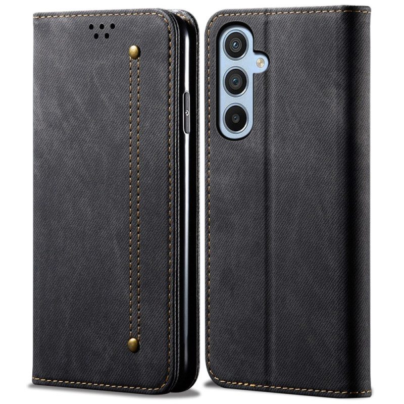 Folio-fodral För Samsung Galaxy S25 5g Denimtyg
