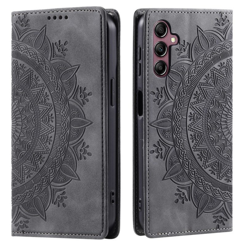 Folio-fodral För Samsung Galaxy S25 5g Mandala-mönster Med Mockaeffekt