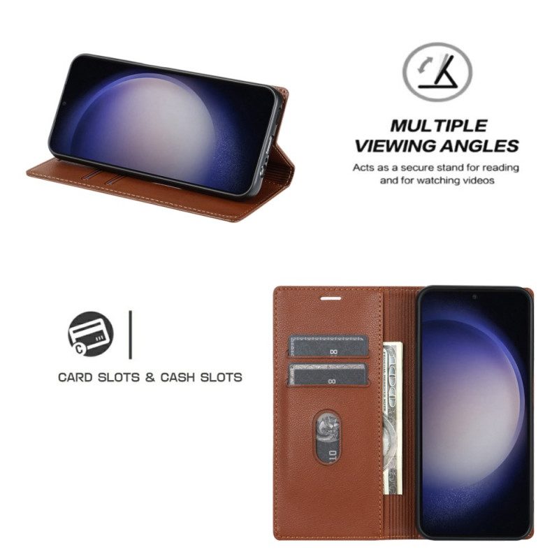 Folio-fodral För Samsung Galaxy S25 Plus 5g Lädereffekt