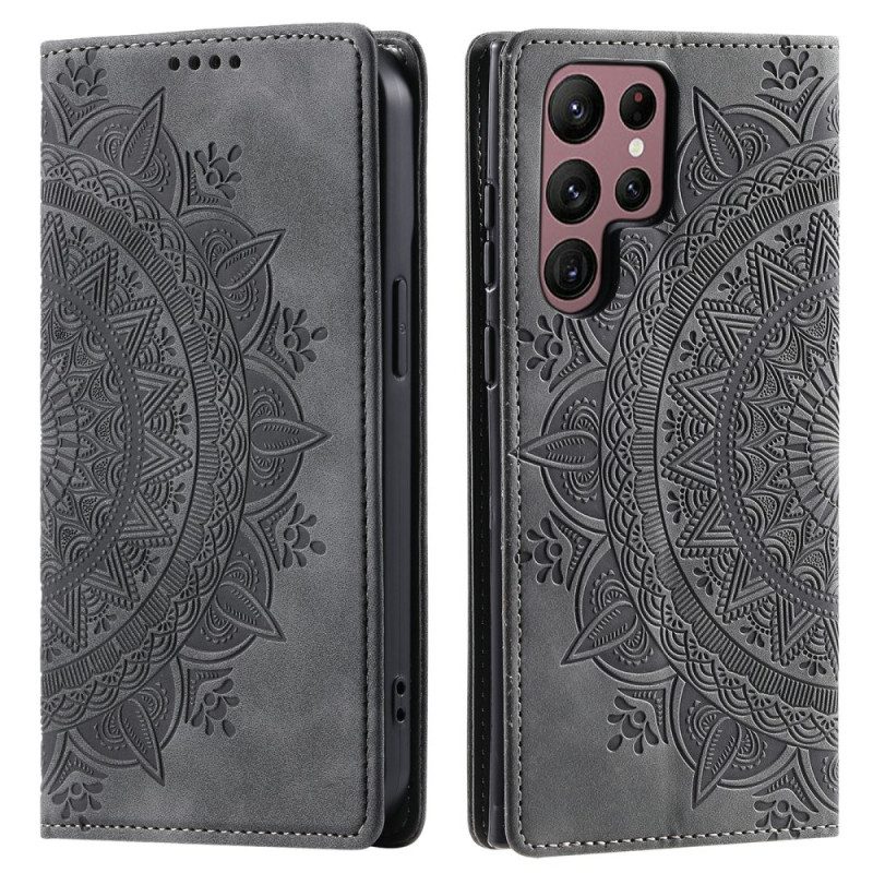 Folio-fodral För Samsung Galaxy S26 Ultra Mandala-mockaeffekt