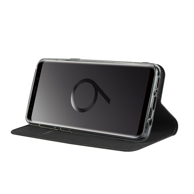 Folio-fodral För Samsung Galaxy S9 Med Kedjar Läderfodral Konfektläderklass Med Rem