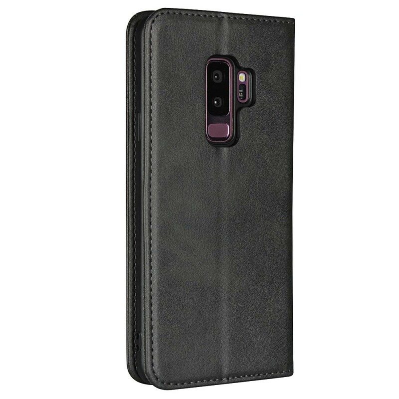 Folio-fodral För Samsung Galaxy S9 Plus Läderfodral Faux Lädersömmar