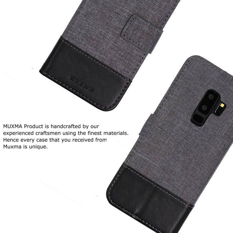 Folio-fodral För Samsung Galaxy S9 Plus Muxma Tyg Och Lädereffekt