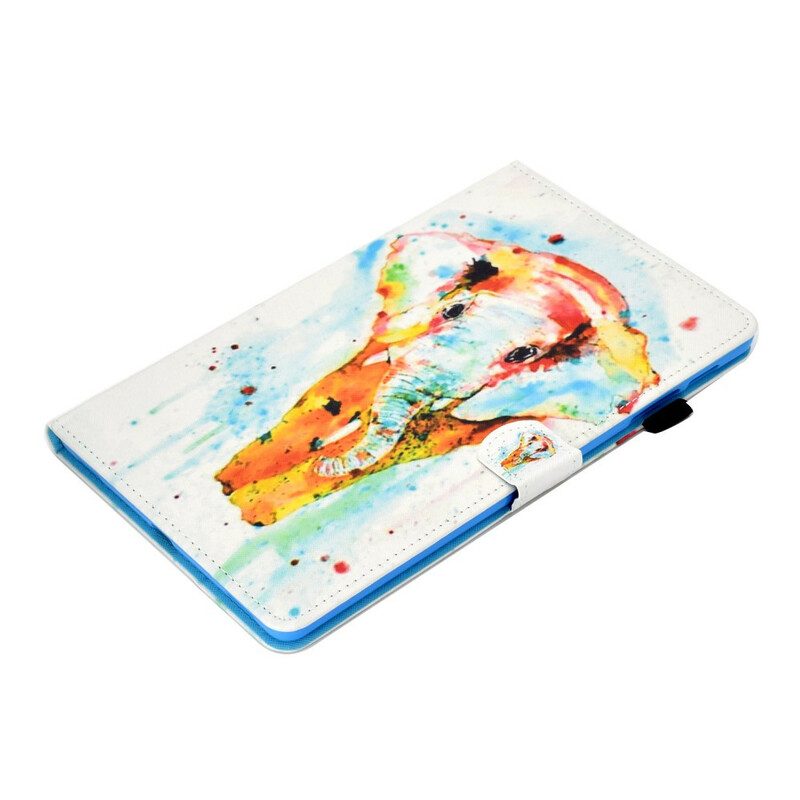 Folio-fodral För Samsung Galaxy Tab A 10.1 (2019) Akvarellelefant