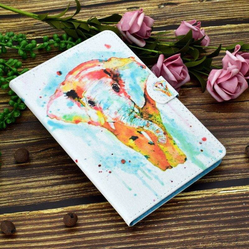Folio-fodral För Samsung Galaxy Tab A 10.1 (2019) Akvarellelefant