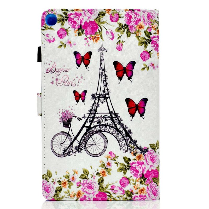 Folio-fodral För Samsung Galaxy Tab A 10.1 (2019) Eiffeltornets Cykel