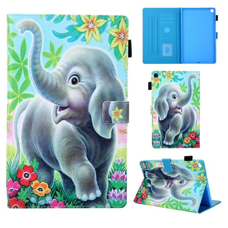 Folio-fodral För Samsung Galaxy Tab A 10.1 (2019) Rolig Elefant