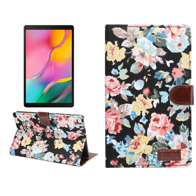 Folio-fodral För Samsung Galaxy Tab A 8" (2019) Rosor Tygstruktur