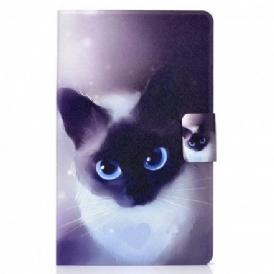 Folio-fodral För Samsung Galaxy Tab A7 Blå Ögon Katt