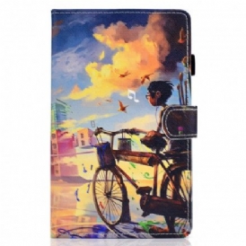 Folio-fodral För Samsung Galaxy Tab A7 Cykel Art