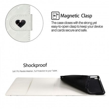 Folio-fodral För Samsung Galaxy Tab A7 Kedjort Hjärta