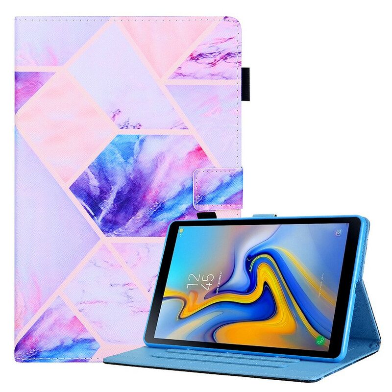 Folio-fodral För Samsung Galaxy Tab A7 Lite Marmorgeometridesign