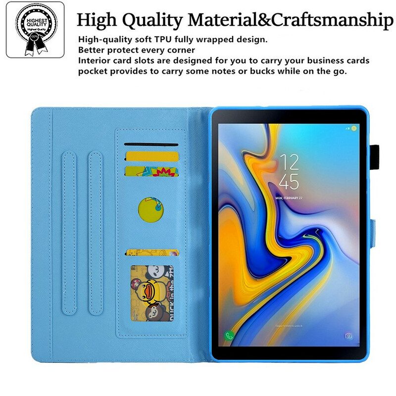 Folio-fodral För Samsung Galaxy Tab A7 Lite Marmorgeometridesign