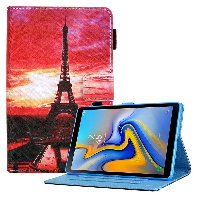 Folio-fodral För Samsung Galaxy Tab A7 Lite Solnedgång Eiffeltornet