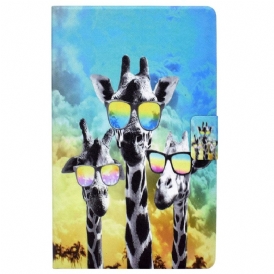 Folio-fodral För Samsung Galaxy Tab A8 Funky Giraffer