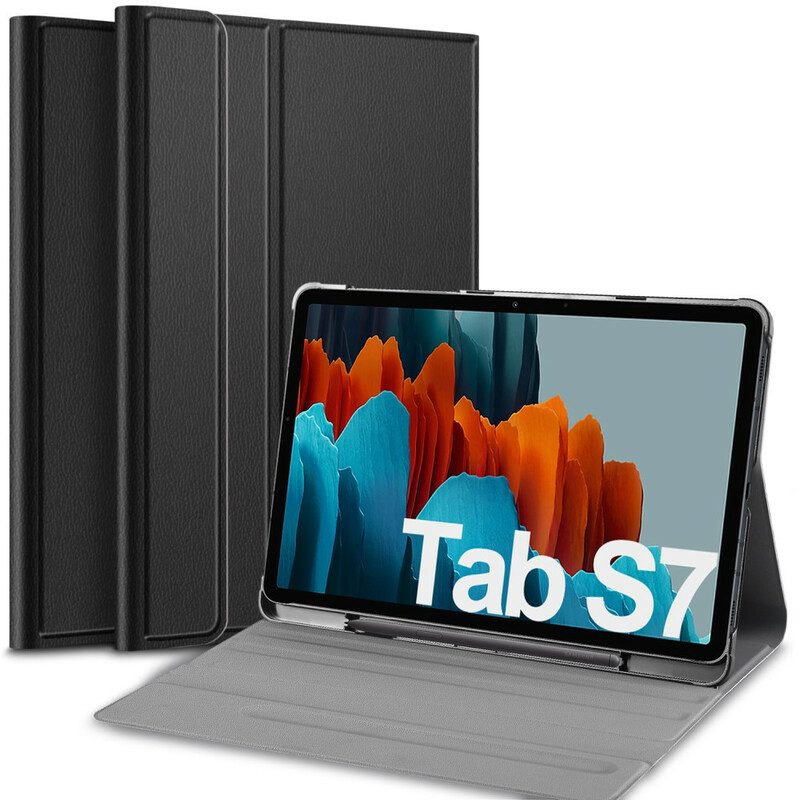 Folio-fodral För Samsung Galaxy Tab S7 / Tab S8 Premium Läderstil