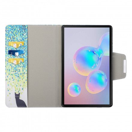 Folio-fodral För Samsung Galaxy Tab S7 / Tab S8 Svart Katt