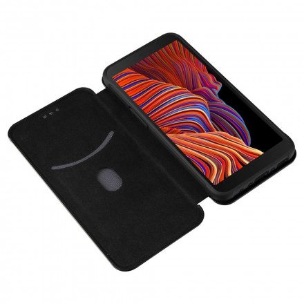 Folio-fodral För Samsung Galaxy XCover 5 Läderfodral Kolfiber