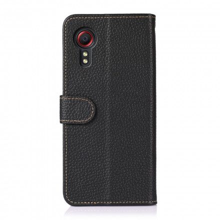 Folio-fodral För Samsung Galaxy XCover 5 Litchi Khazneh Läder