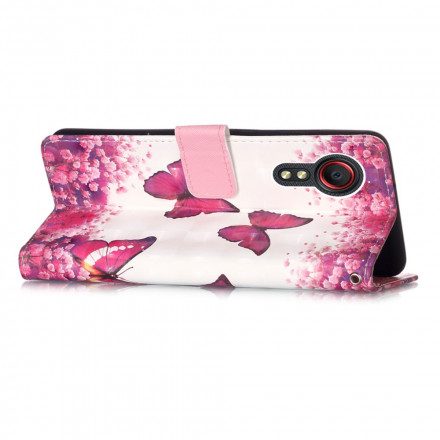 Folio-fodral För Samsung Galaxy XCover 5 Röda Fjärilar