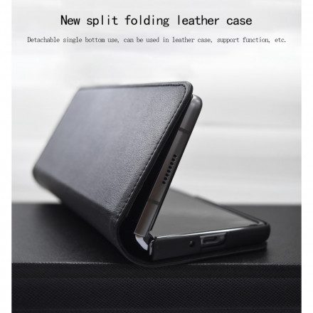 Folio-fodral För Samsung Galaxy Z Fold 2 Läderfodral Äkta Läder