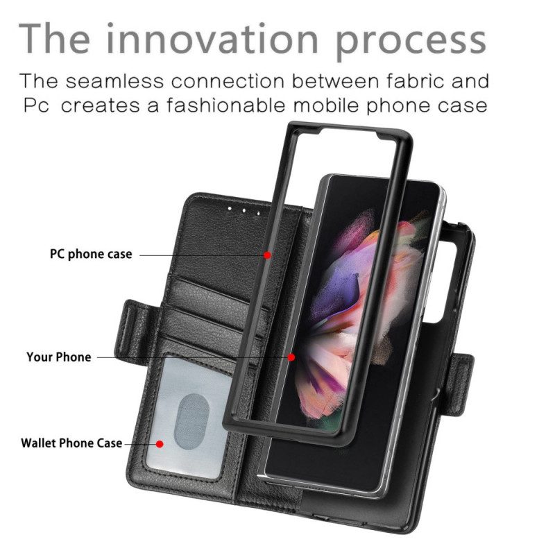 Folio-fodral För Samsung Galaxy Z Fold 3 5G Caseneo Lädereffekt