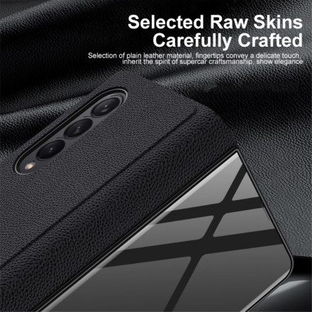 Folio-fodral För Samsung Galaxy Z Fold 3 5G Läderfodral Härdat Glas Och Konstläder