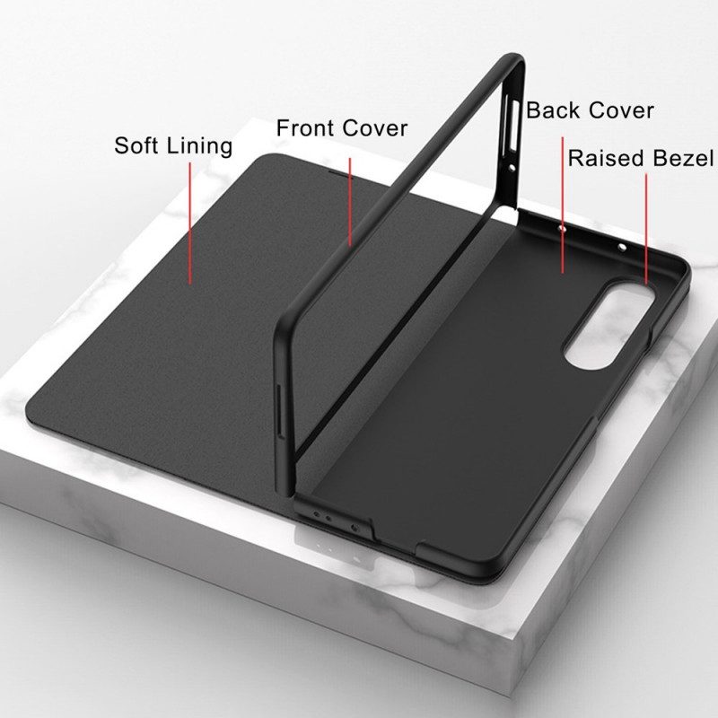 Folio-fodral För Samsung Galaxy Z Fold 3 5G Läderfodral Leopard Härdat Glas