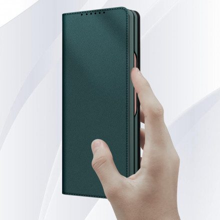 Folio-fodral För Samsung Galaxy Z Fold 3 5G Läderfodral Skin-touch Split Läder