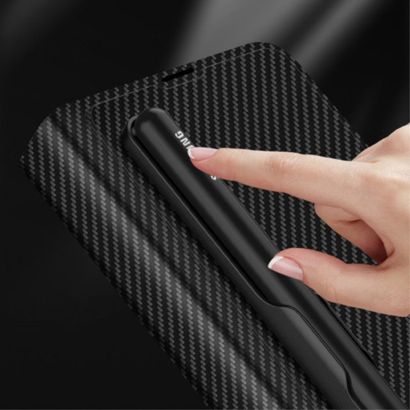 Folio-fodral För Samsung Galaxy Z Fold 3 5G Läderfodral Stylushållare I Kolfiber