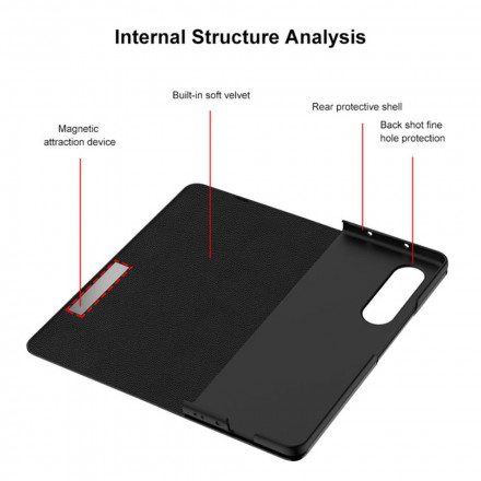 Folio-fodral För Samsung Galaxy Z Fold 3 5G Läderfodral Ultra Fin Gkk