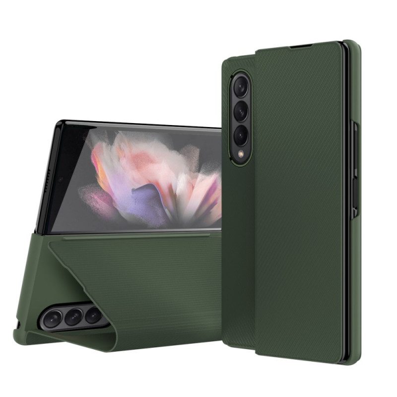 Folio-fodral För Samsung Galaxy Z Fold 3 5G Läderfodral Utformad Kolfiber