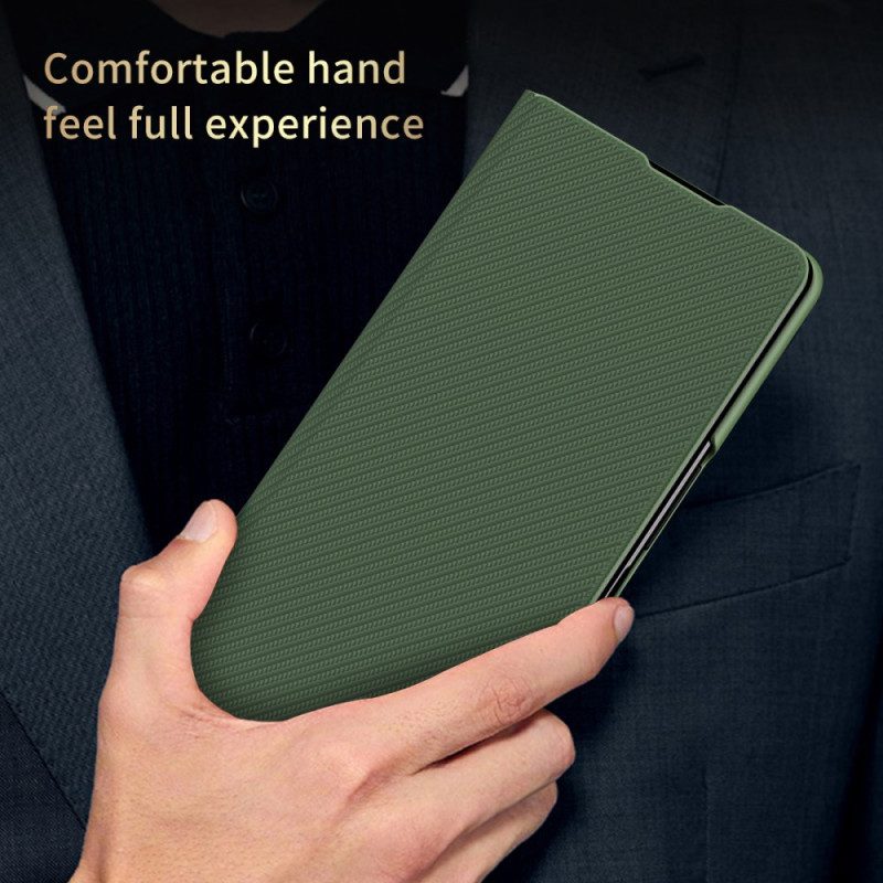 Folio-fodral För Samsung Galaxy Z Fold 3 5G Läderfodral Utformad Kolfiber
