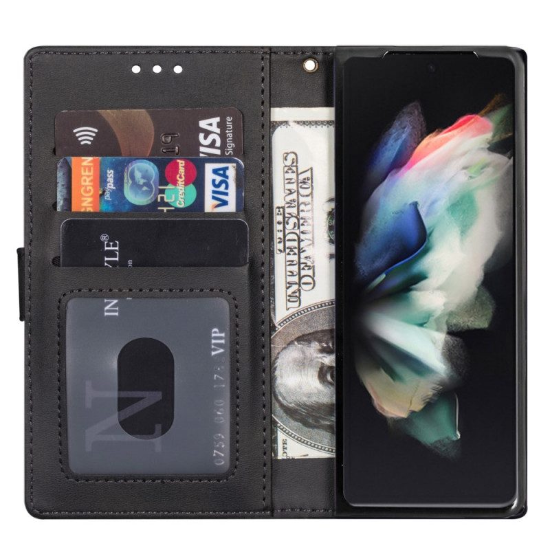 Folio-fodral För Samsung Galaxy Z Fold 3 5G Plånbok Med Band