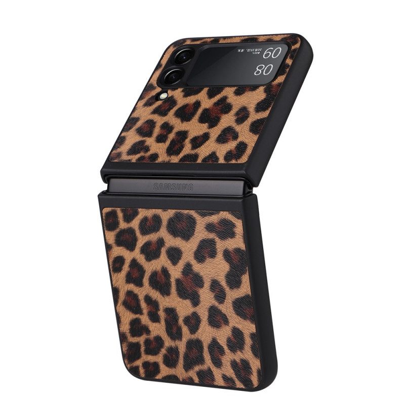 Folio-fodral Mobilskal För Samsung Galaxy Z Flip 3 5G Läderfodral Leopard