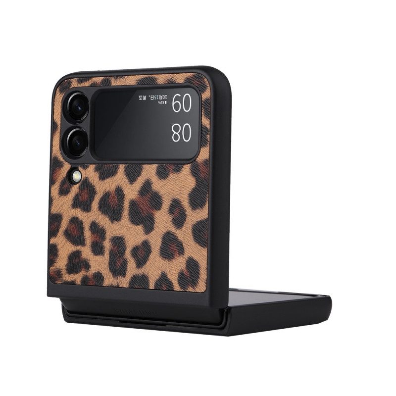 Folio-fodral Mobilskal För Samsung Galaxy Z Flip 3 5G Läderfodral Leopard