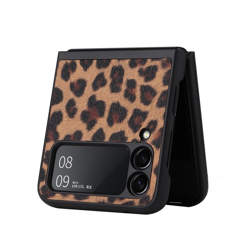 Folio-fodral Mobilskal För Samsung Galaxy Z Flip 3 5G Läderfodral Leopard