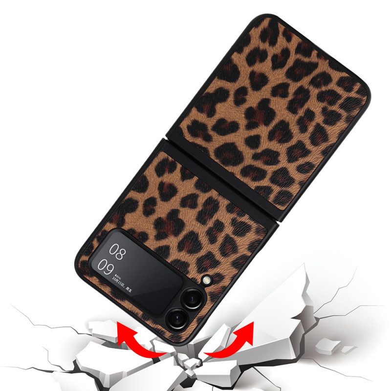 Folio-fodral Mobilskal För Samsung Galaxy Z Flip 3 5G Läderfodral Leopard