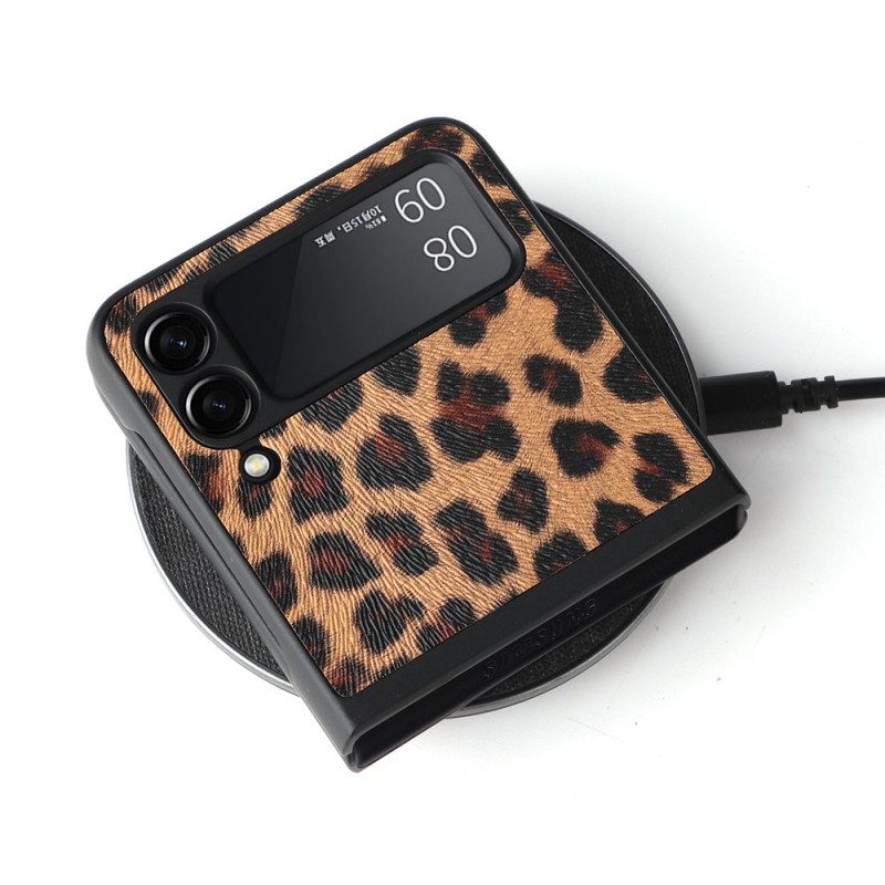 Folio-fodral Mobilskal För Samsung Galaxy Z Flip 3 5G Läderfodral Leopard