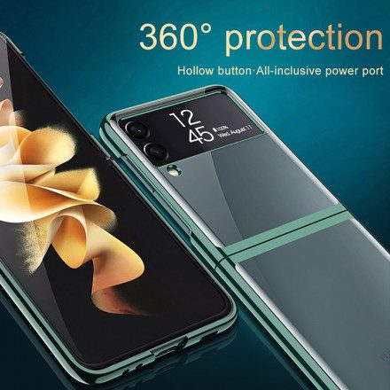 Folio-fodral Mobilskal För Samsung Galaxy Z Flip 3 5G Läderfodral Metal Style Kanter