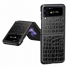 Folio-fodral Mobilskal För Samsung Galaxy Z Flip 4 Läderfodral Krokodilskinnstil