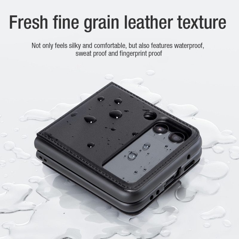 Folio-fodral Mobilskal För Samsung Galaxy Z Flip 4 Läderfodral Läder Och Stöd Nillkin