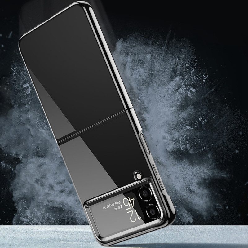 Folio-fodral Mobilskal För Samsung Galaxy Z Flip 4 Läderfodral Metal Style Kanter