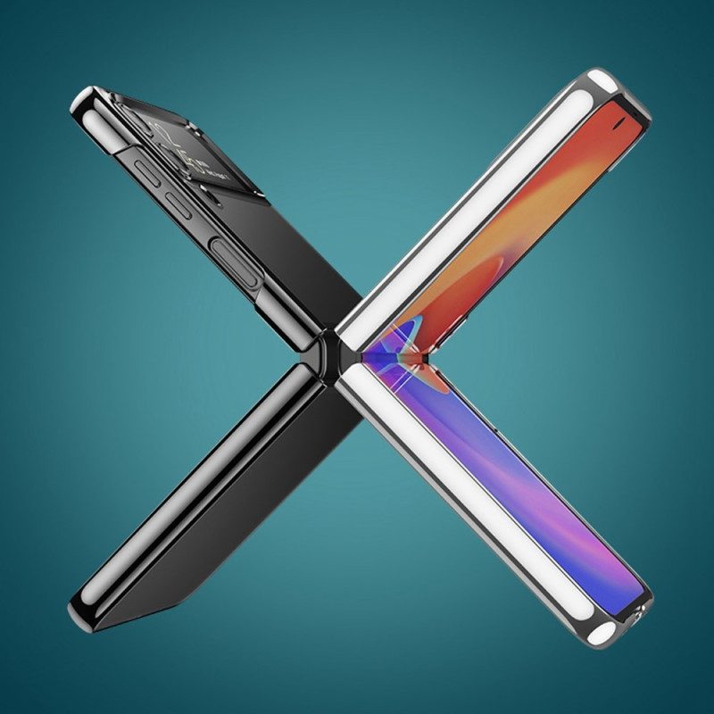 Folio-fodral Mobilskal För Samsung Galaxy Z Flip 4 Läderfodral Metal Style Kanter