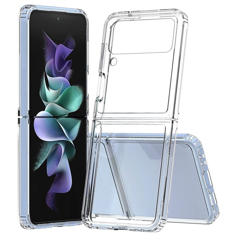 Folio-fodral Mobilskal För Samsung Galaxy Z Flip 4 Läderfodral Transparent Förstärkt Kontur